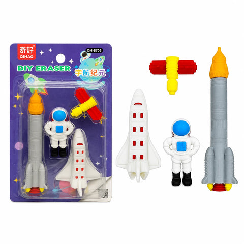 4 Pcs Space Astronauts Theme Eraser Set