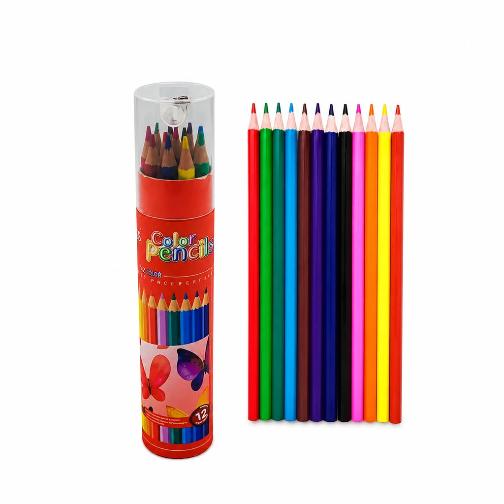 Vneeds Color Pencils - 12 Colors with Sharpner